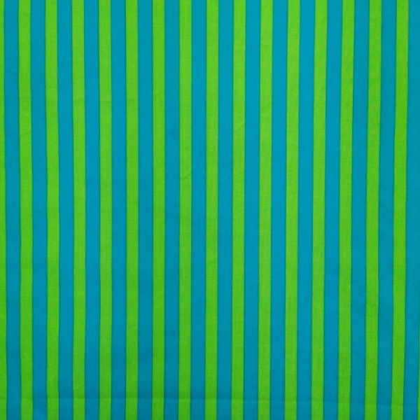 Polycotton Stripes Blue and Green